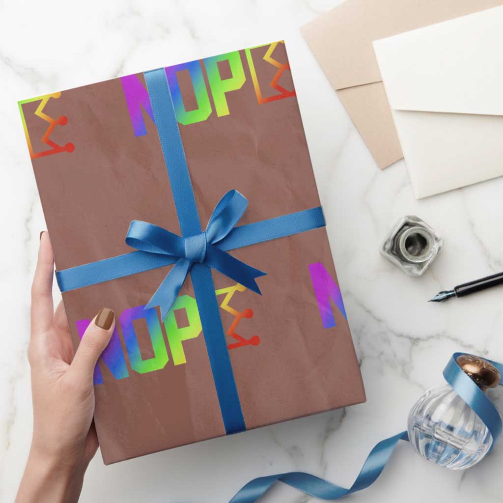 Nope No Kings Graphic Wrapping Paper Roll Humorous Political Gift