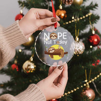 Nope Not Today Crystal Glass Ornament Funny Sloth Lover Gift - Wonder Print Shop