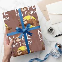 Nope Not Today Wrapping Paper Roll Funny Sloth Lover Gift - Wonder Print Shop