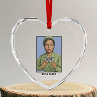 Nope Rosa Parks Heart Crystal Glass Ornament Female Empowerment History Gift