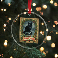Nordic Christmas Cat Crystal Glass Ornament Jolakotturinn Yule Cat Icelandic - Wonder Print Shop