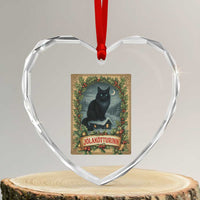 Nordic Christmas Cat Heart Crystal Glass Ornament Jolakotturinn Yule Cat Icelandic - Wonder Print Shop