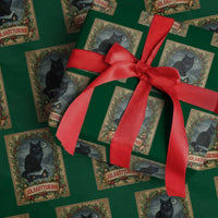 Nordic Christmas Cat Wrapping Paper Roll Jolakotturinn Yule Cat Icelandic - Wonder Print Shop