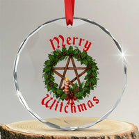 Nordic Christmas Crystal Glass Ornament Merry Witchmas Pagan Yule Xmas Wreath - Wonder Print Shop