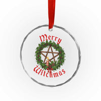 Nordic Christmas Crystal Glass Ornament Merry Witchmas Pagan Yule Xmas Wreath - Wonder Print Shop