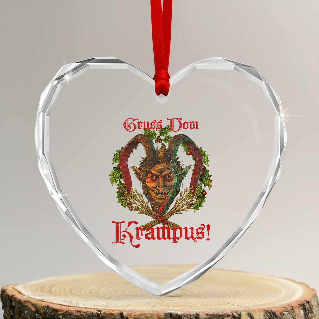 Nordic Christmas Krampus Heart Crystal Glass Ornament Gruss Vom Krampus Pagan Yule Xmas - Wonder Print Shop