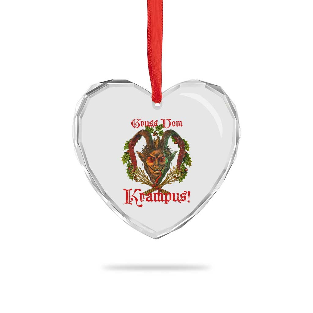 Nordic Christmas Krampus Heart Crystal Glass Ornament Gruss Vom Krampus Pagan Yule Xmas - Wonder Print Shop