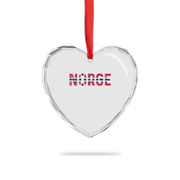 Norge Flag Norway Heart Crystal Glass Ornament Norwegian Home Love Family