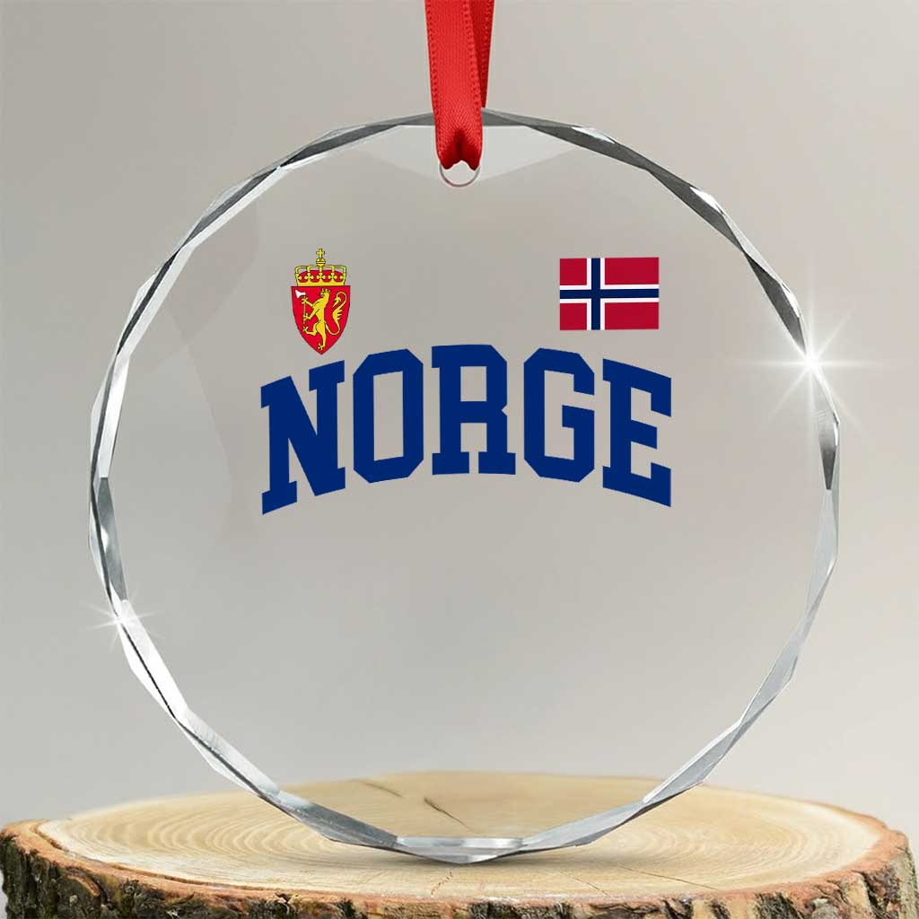 Norge Flag Norway Norwegian Crystal Glass Ornament Vintage Retro