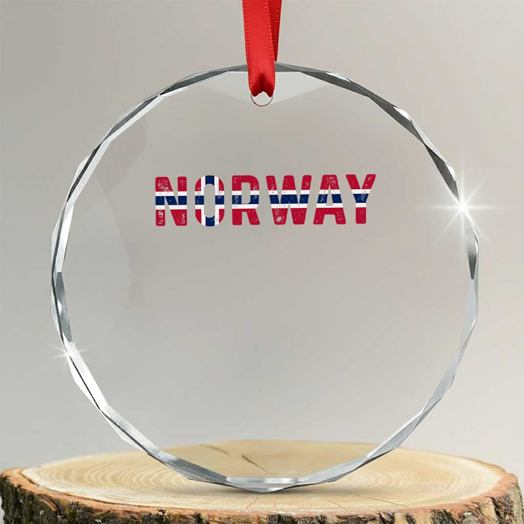 Norge Norway Norwegian Flag Crystal Glass Ornament