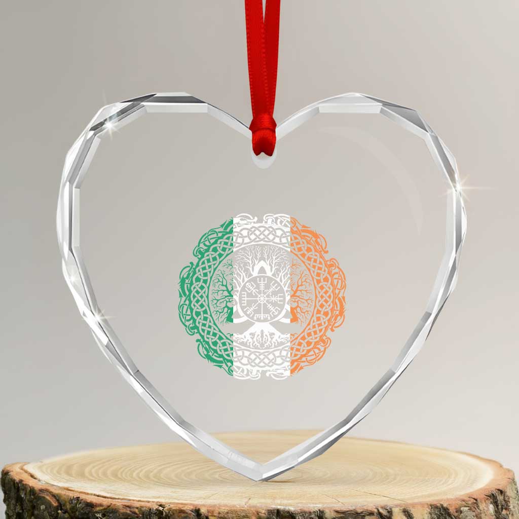 Norse Gaels Viking Yggdrasil Awe Tree Heart Crystal Glass Ornament Irish St Patricks Day - Wonder Print Shop