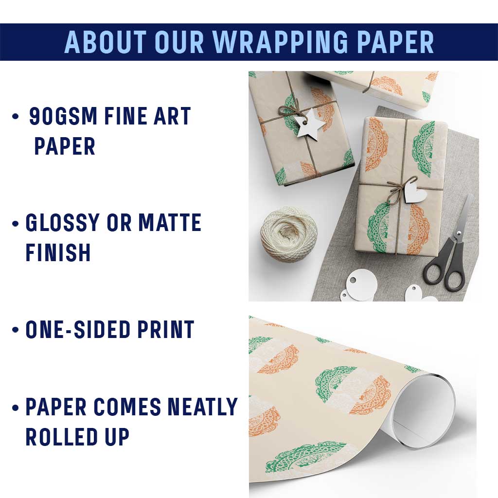 Norse Gaels Viking Yggdrasil Awe Tree Wrapping Paper Roll Irish St Patricks Day - Wonder Print Shop