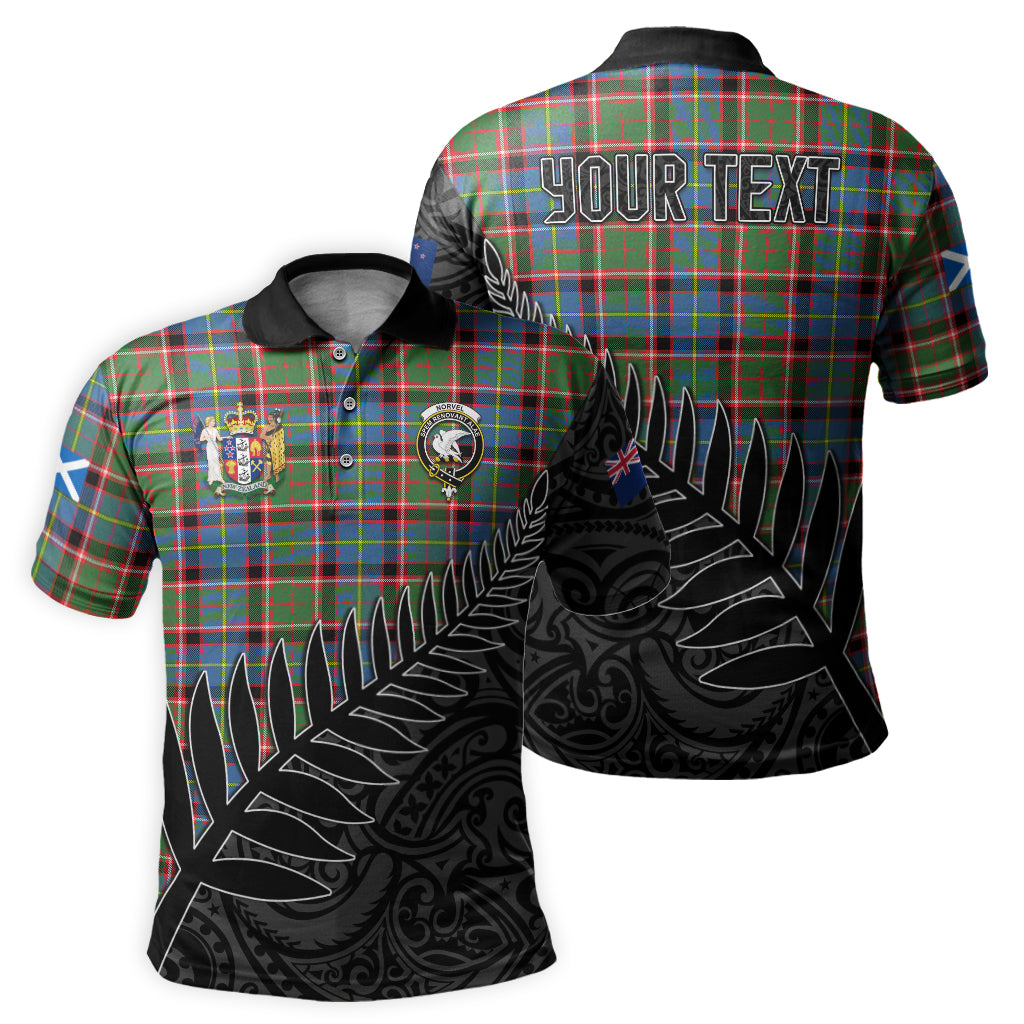 norvel-tartan-family-crest-golf-shirt-with-fern-leaves-and-coat-of-arm-of-new-zealand-personalized-your-name-scottish-tatan-polo-shirt