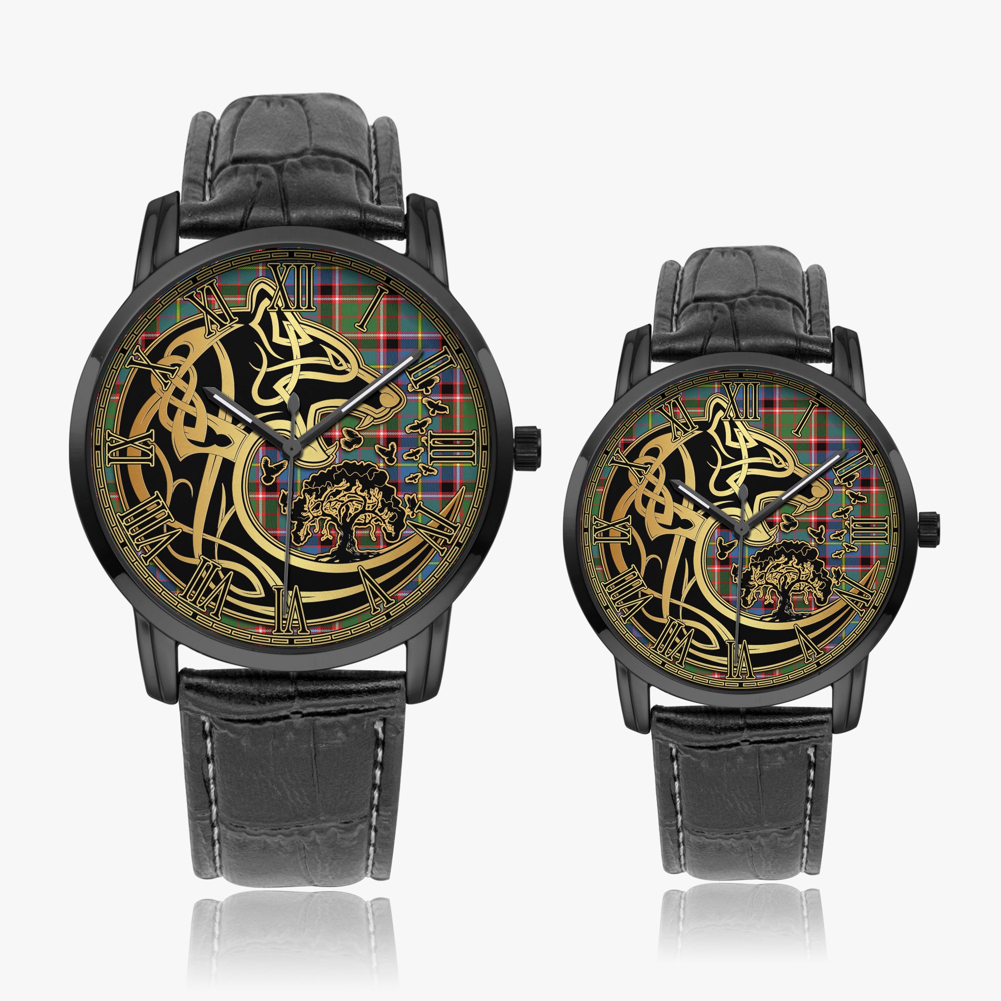 norvel-tartan-watch-with-leather-trap-tartan-instafamous-quartz-leather-strap-watch-golden-celtic-wolf-style