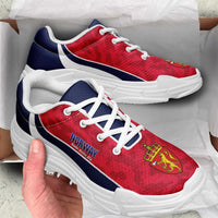 Norway 2026 Football Chunky Sneakers Go Norge Grunge Curve Stylized - Wonder Print Shop