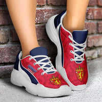 Norway 2026 Football Chunky Sneakers Go Norge Grunge Curve Stylized - Wonder Print Shop
