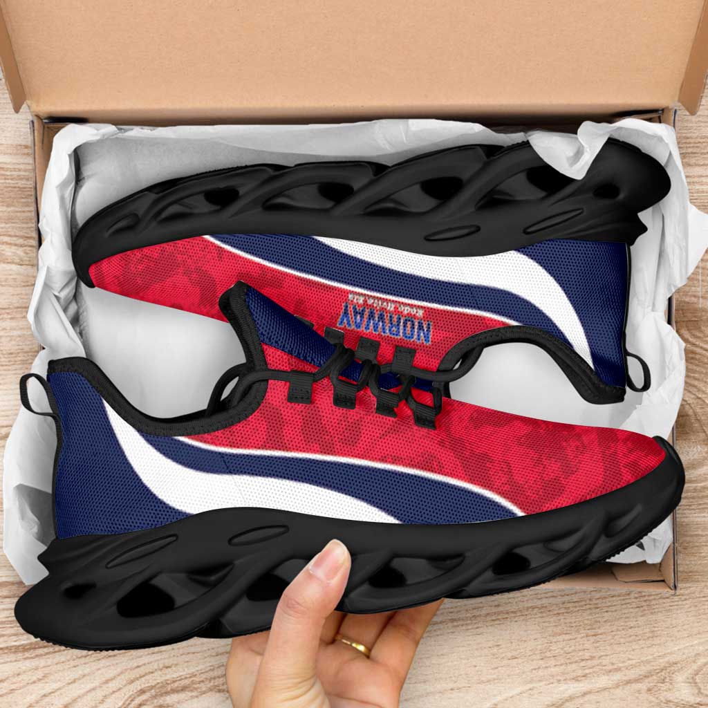 Norway 2026 Football Clunky Sneakers Go Norge Grunge Curve Stylized - Wonder Print Shop