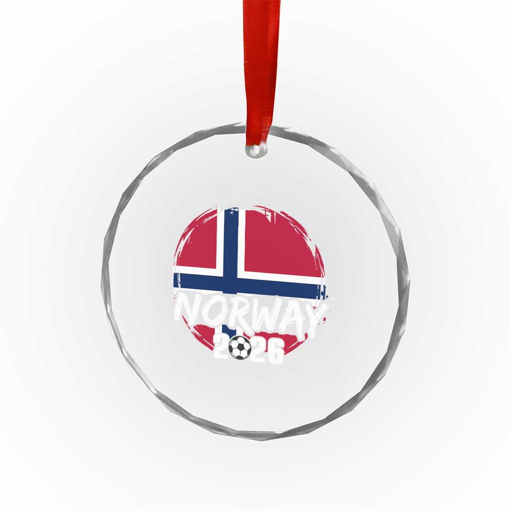 Norway 2026 Soccer Football Fan Norwegian Flag Crystal Glass Ornament