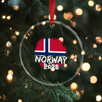 Norway 2026 Soccer Football Fan Norwegian Flag Crystal Glass Ornament