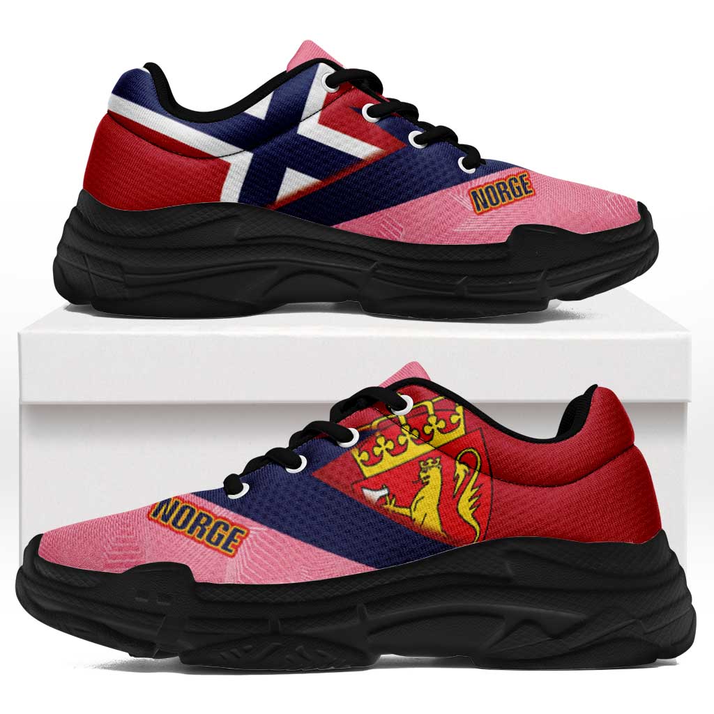 Norway 2026 World Football Chunky Sneakers Norges Pink And Flag Color