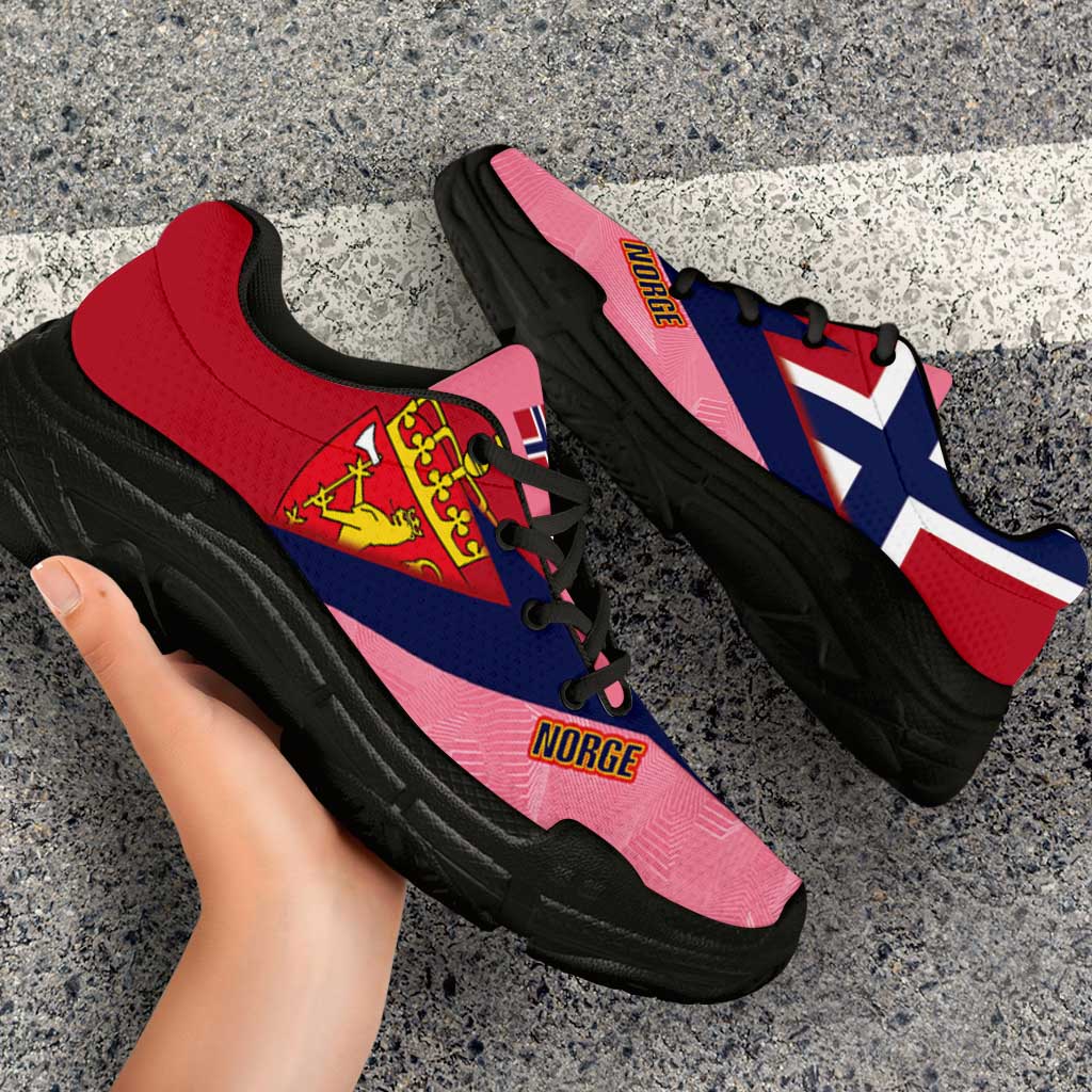 Norway 2026 World Football Chunky Sneakers Norges Pink And Flag Color