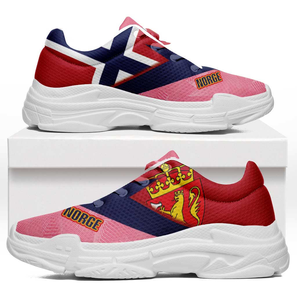 Norway 2026 World Football Chunky Sneakers Norges Pink And Flag Color