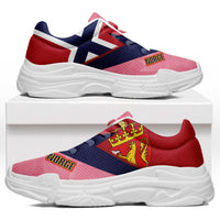 Norway 2026 World Football Chunky Sneakers Norges Pink And Flag Color