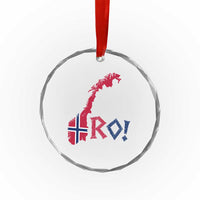 Norway Flag Country Map Patriotic Ro Ro Chant Crystal Glass Ornament Norwegian Viking Row Soccer Supporter Football Fans