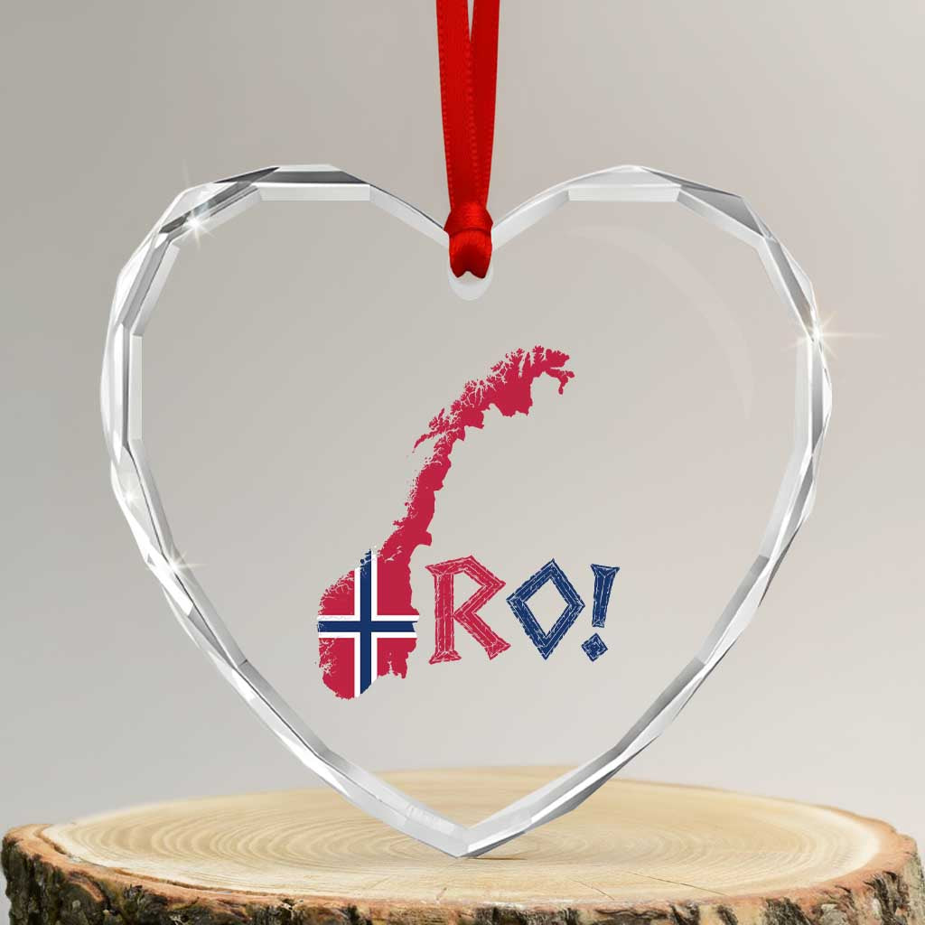 Norway Flag Country Map Patriotic Ro Ro Chant Heart Crystal Glass Ornament Norwegian Viking Row Soccer Supporter Football Fans