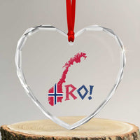 Norway Flag Country Map Patriotic Ro Ro Chant Heart Crystal Glass Ornament Norwegian Viking Row Soccer Supporter Football Fans