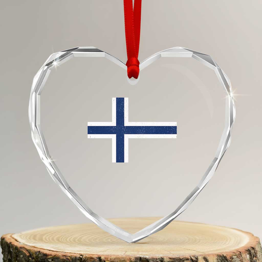 Norway Flag Heart Crystal Glass Ornament Distressed Norwegian Norge Nordic Red White Blue Symbol