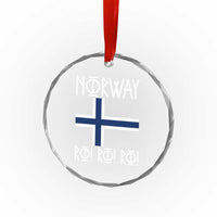 Norway Flag Ro Ro Ro Norse Rune Typography Graphic Crystal Glass Ornament Norge Football Fans Norwegian Pride
