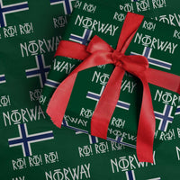 Norway Flag Ro Ro Ro Norse Rune Typography Graphic Wrapping Paper Roll Norge Football Fans Norwegian Pride