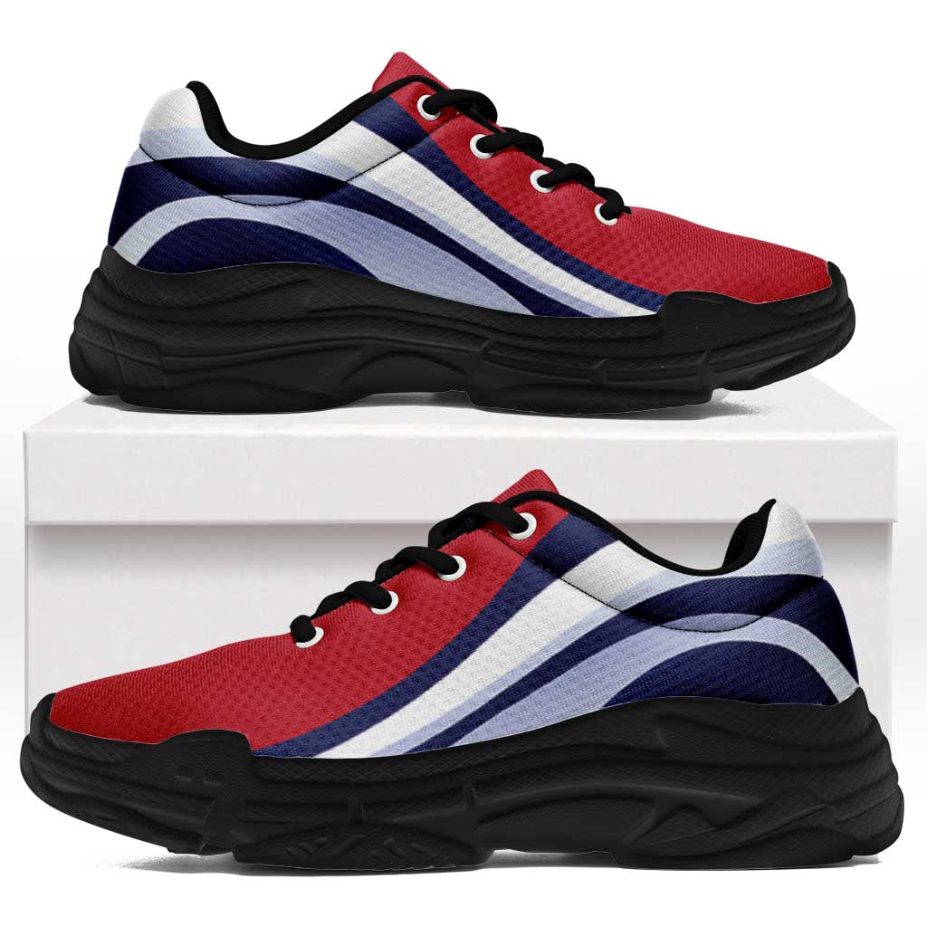 Norway Football Chunky Sneakers Flag-Inspired Curve Style