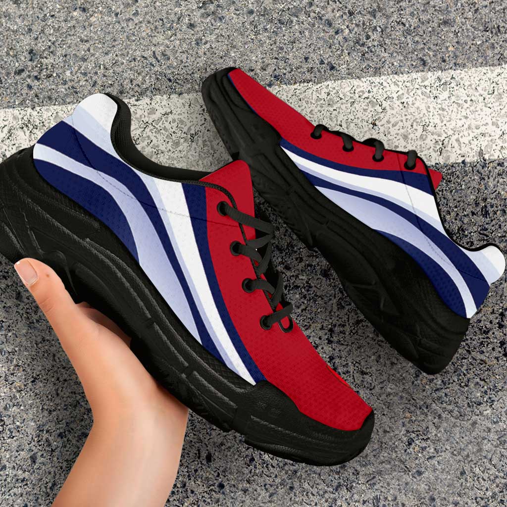 Norway Football Chunky Sneakers Flag-Inspired Curve Style