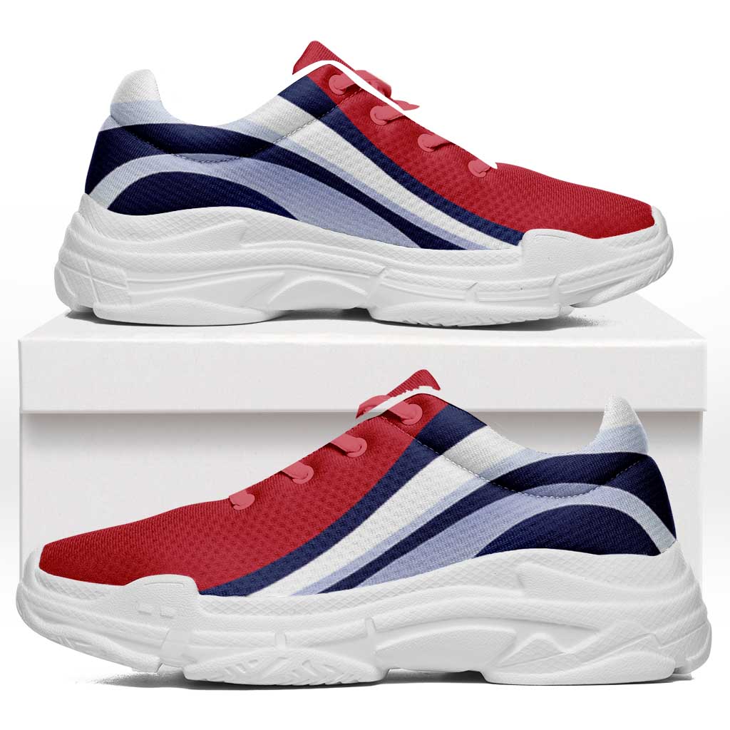 Norway Football Chunky Sneakers Flag-Inspired Curve Style