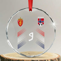 Norway Football Crest Jersey Style Crystal Glass Ornament Number 9 Viking Athletic for Soccer Fan