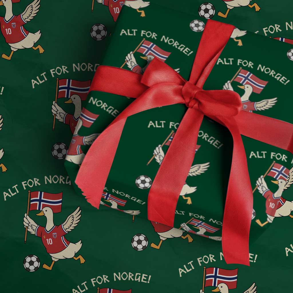 Norway Football Goose Wrapping Paper Roll Alt For Norge Norwegian Heritage