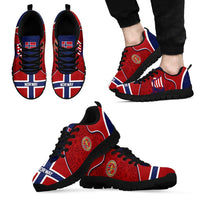 Norway Football Sneakers Viking Ship Nordic Patterns