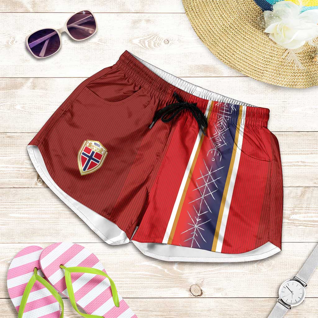 Norway National Football Shorts for Women Vikings Heritage Sporty Style - Wonder Print Shop