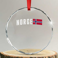 Norway Norge Norwegian Flag Graphic Crystal Glass Ornament