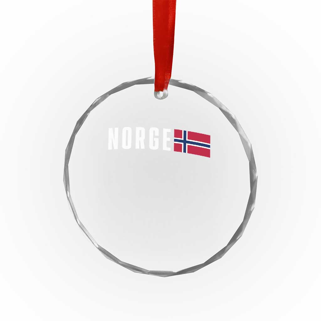 Norway Norge Norwegian Flag Graphic Crystal Glass Ornament