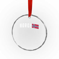 Norway Norge Norwegian Flag Graphic Crystal Glass Ornament