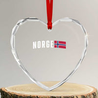 Norway Norge Norwegian Flag Graphic Heart Crystal Glass Ornament