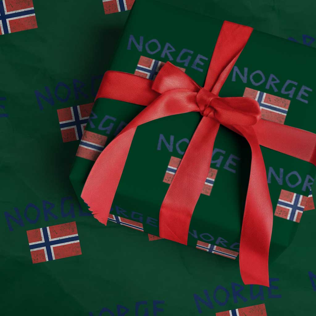 Norway Norge Soccer Design Vintage Norwegian Flag Wrapping Paper Roll