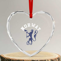 Norway Norwegian Lion Athletic Sports Jersey Style Heart Crystal Glass Ornament