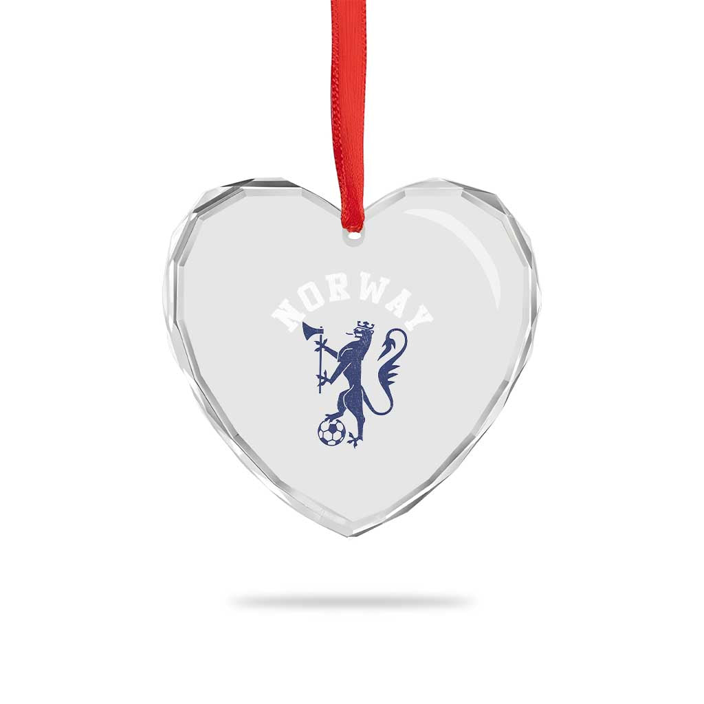 Norway Norwegian Lion Athletic Sports Jersey Style Heart Crystal Glass Ornament