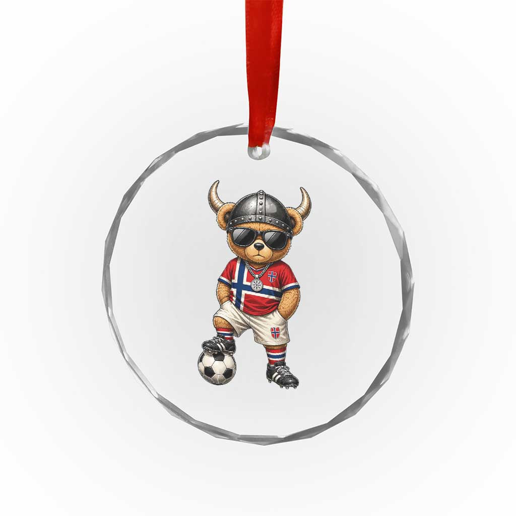 Norway Soccer Fan Crystal Glass Ornament Cool Viking Bear Nordic Football Norwegian Flag