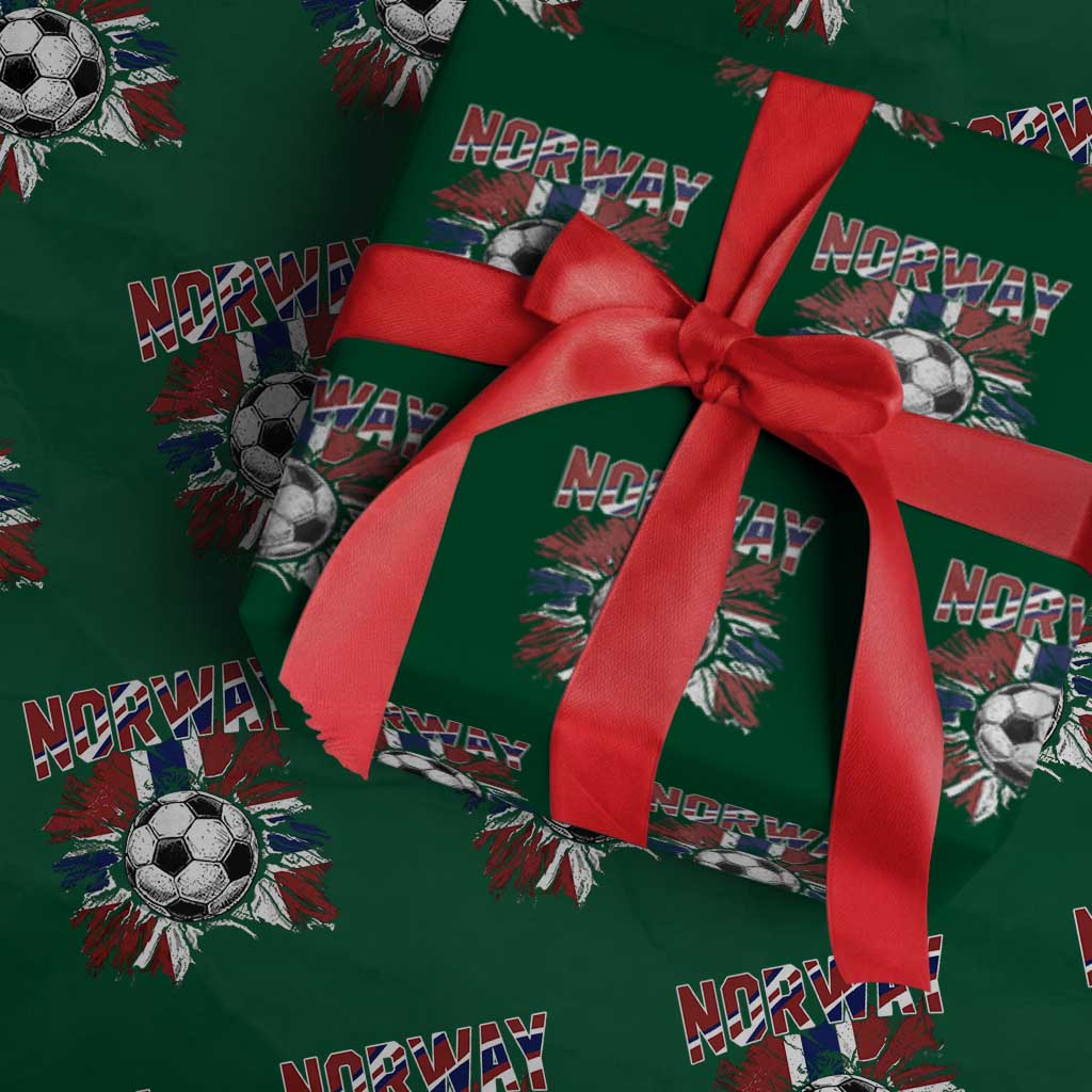 Norway Soccer Fan Wrapping Paper Roll Norwegian Football Supporter Fan Gift