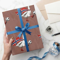 Norway Soccer Goose Wrapping Paper Roll Norwegian Flag Patriotic Football Fan Graphic